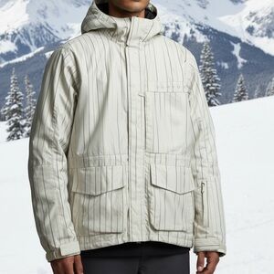 Burton Men's Cream Hooded Ski Jacket